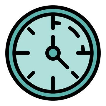Simple clock face with hour and minute hands displaying time Stock Illustration
