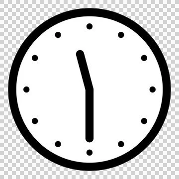 A simple clock face that shows 11:30 Stock Illustration