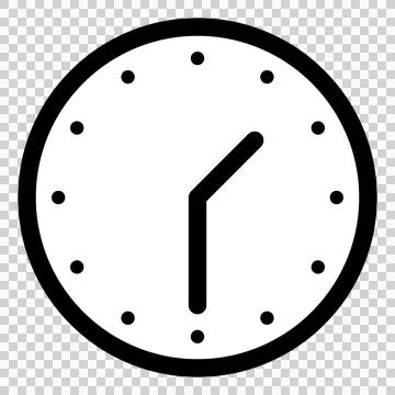 A simple clock face that shows 1:30 Stock Illustration
