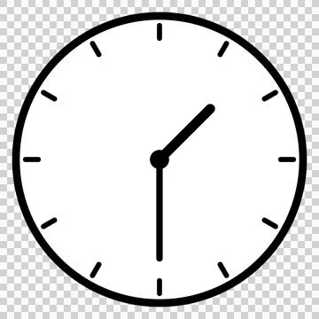 A simple clock face that shows 1:30 Ilustração Stock