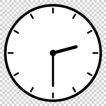 A simple clock face that shows 2:30 Stock Illustration