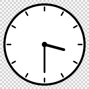 A simple clock face that shows 3:30 Stock Illustration
