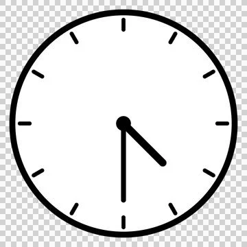 A simple clock face that shows 4:30 Ilustración de archivo