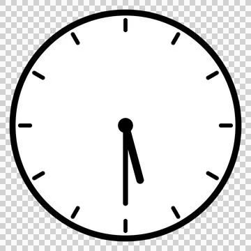 A simple clock face that shows 5:30 Stock-Illustration