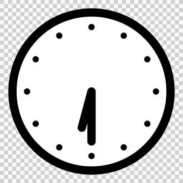 A simple clock face that shows 6:30 Stock Illustration