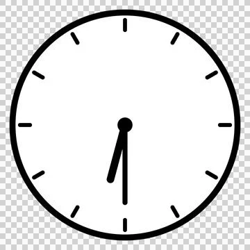 A simple clock face that shows 6:30 Stock-Illustration