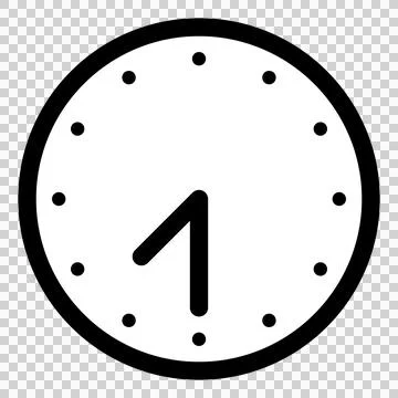 A simple clock face that shows 7:30 스톡 일러스트