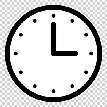 A simple clock face that shows just 3 o’clock Stock Illustration