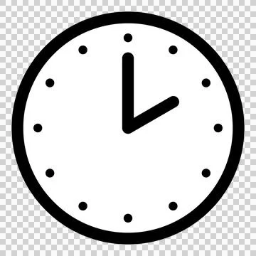 A simple clock face that shows just 2 o’clock Stock Illustration