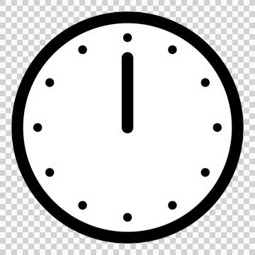 A simple clock face that shows just 0 o’clock Illustration