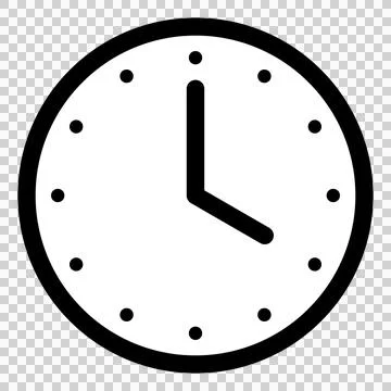 A simple clock face that shows just 4 o’clock Stock Illustration