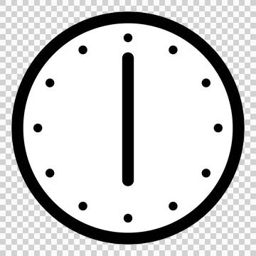 A simple clock face that shows just 6 o’clock Stock Illustration