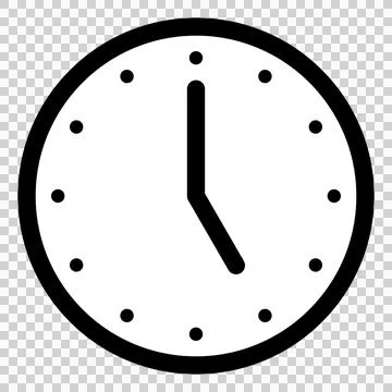 A simple clock face that shows just 5 o’clock Stock Illustration