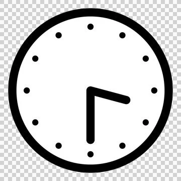A simple clock face that shows just 3:30 Stock Illustration