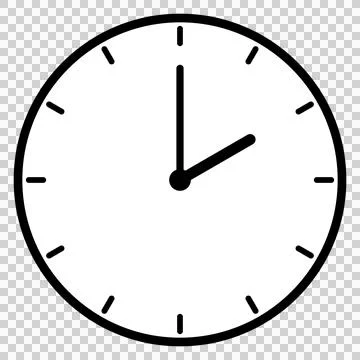 A simple clock face that shows just 2 o'clock Stock Illustration