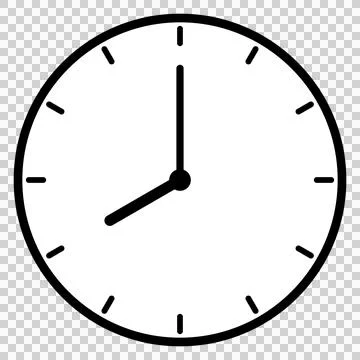 A simple clock face that shows just 8 o'clock Stock Illustration