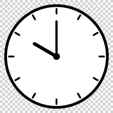A simple clock face that shows just 10 o'clock Stock Illustration