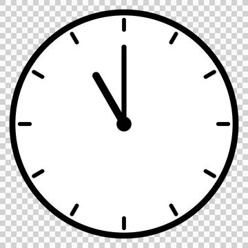A simple clock face that shows just 11 o'clock Stock Illustration