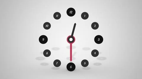Simple clock half a day with shadow Stock Footage 49091819