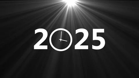 Simple clock icon animation with 2026 year text animation. Stock Footage 334127529