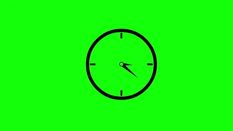 Simple Clock Icon Animation on Green Screen Vídeos de archivo 334361427