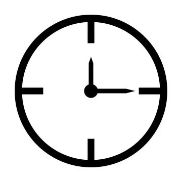 A simple clock icon. Perfect vector for time-related displays. Stock Illustration