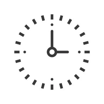 Simple clock icon pixel perfect design, editable stroke Stockillustratie