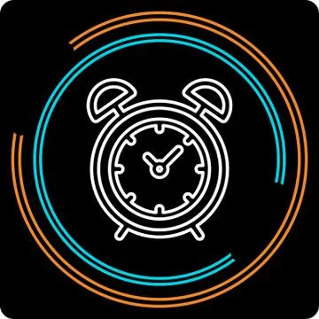 Simple Clock Thin Line Vector Icon Illustrazione stock