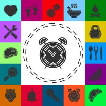 Simple Clock Vector Icon Stock Illustration
