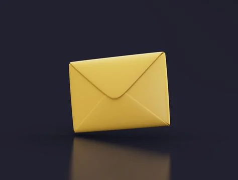Simple close paper letter 3d render illustration. Isolated object on backgrou 스톡 일러스트