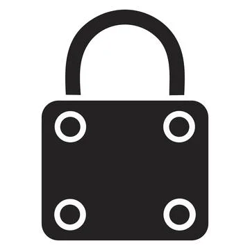 Simple closed padlock icon with holes Stock Illustration