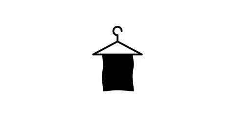Simple clothes hanger icon animation isolated on white background Stock Footage 339759551