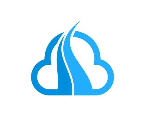 Simple cloud with abstract shape like fire inside Illustrazione stock