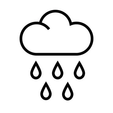 Simple cloud and rain icon. Rainy day. Vector. Illustrazione stock