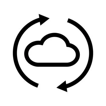 Simple cloud backup icon. Cloud storage synchronization. Vector. イラスト素材