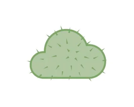 Simple cloud with cactus spines Illustrazione stock