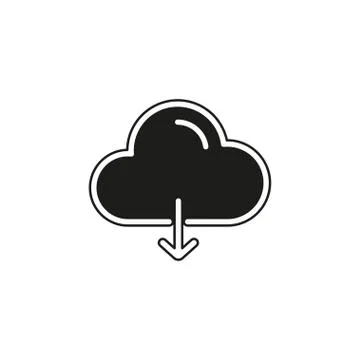 Simple Cloud Download Vector Icon Illustrazione stock