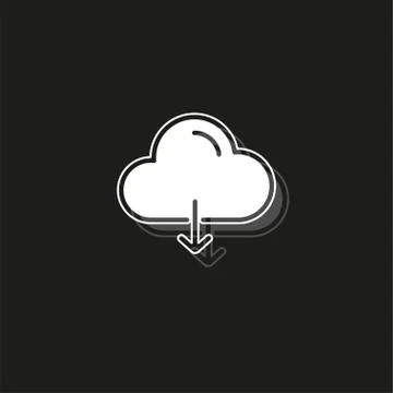 Simple Cloud Download Vector Icon Stock Illustration