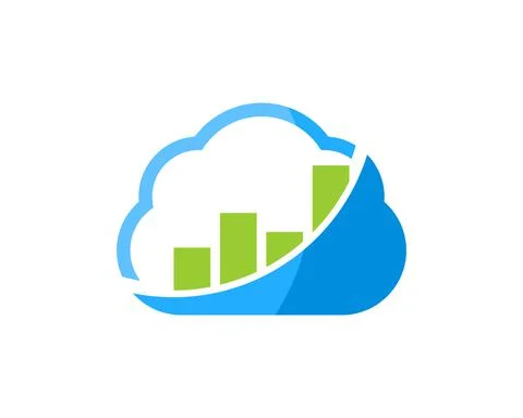 Simple cloud with finance chart inside Illustrazione stock