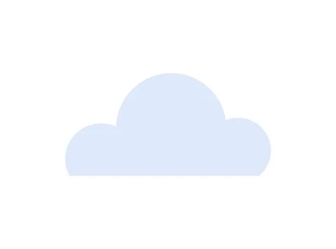 Simple cloud icon in light blue and white, representing cloud computing, weat Stock Illustration
