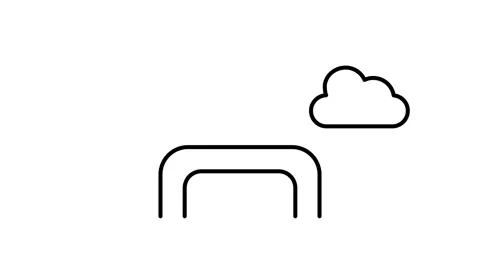 A simple cloud icon, representing weather or cloud storage services, depict.. Stock Footage 332988555
