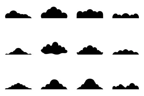 Simple cloud icon set design Stock Illustration