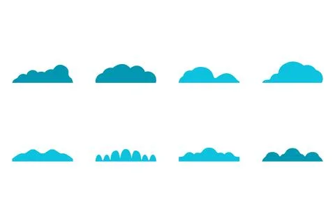 Simple cloud icon set design Stock Illustration