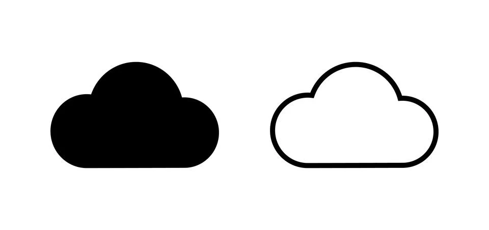 Simple cloud icon set. Vector. Illustrazione stock
