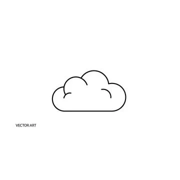 Simple cloud icon vector graphic simple weather symbol line art Illustrazione stock