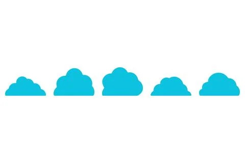 Simple cloud illustration design set Stock Illustration