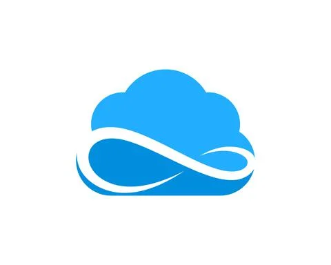 Simple cloud with infinity symbol inside Stock Illustration