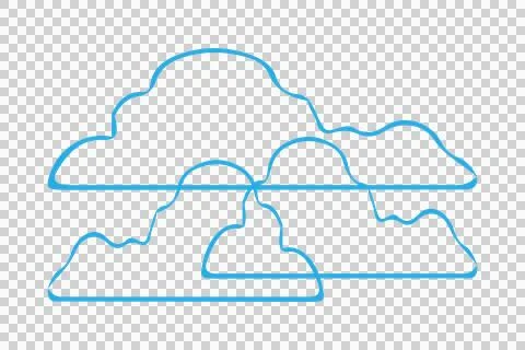 Simple cloud line art vector イラスト素材