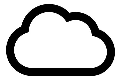 Simple cloud line drawing icon Stock Illustration