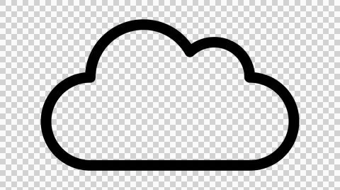 Simple cloud line drawing illustration (black line) Illustrazione stock